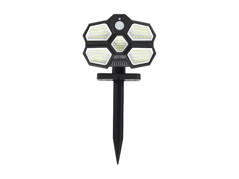 Lampe led solaire extérieur noir éclairage blanc avec détecteur mouvement et luminosité