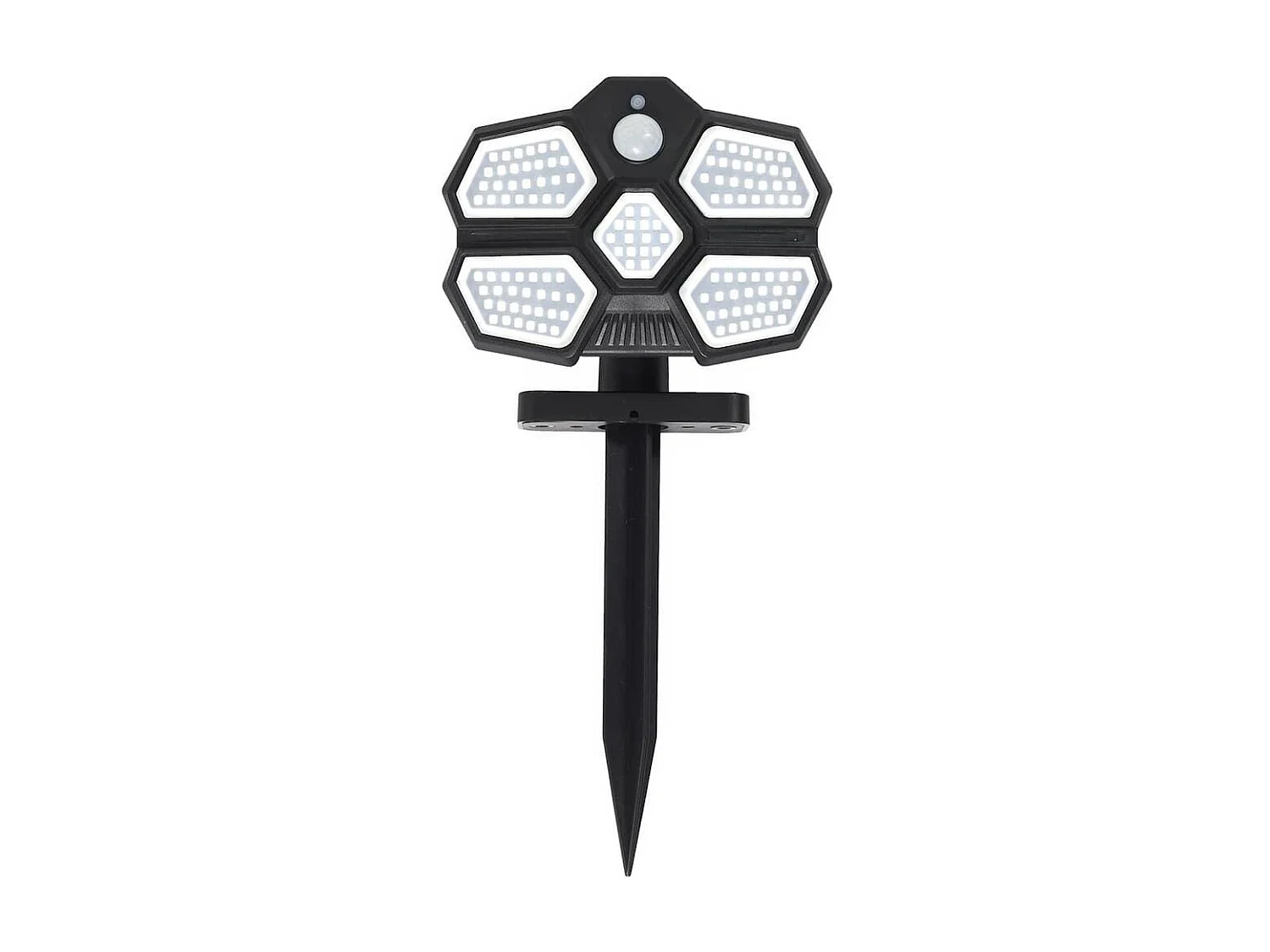 Lampe led solaire extérieur noir éclairage blanc avec détecteur mouvement et luminosité