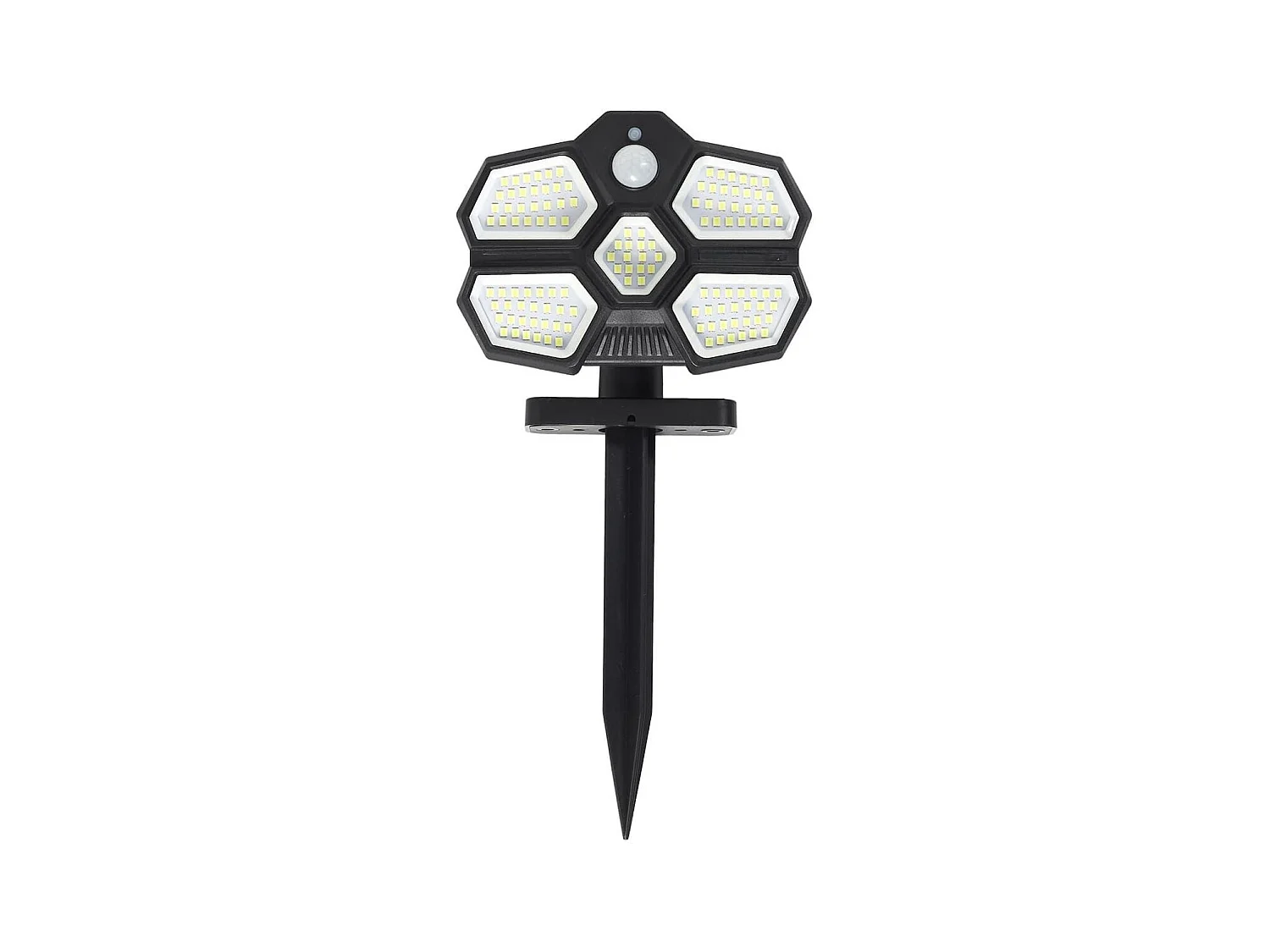 Lampe led solaire extérieur noir éclairage blanc avec détecteur mouvement et luminosité