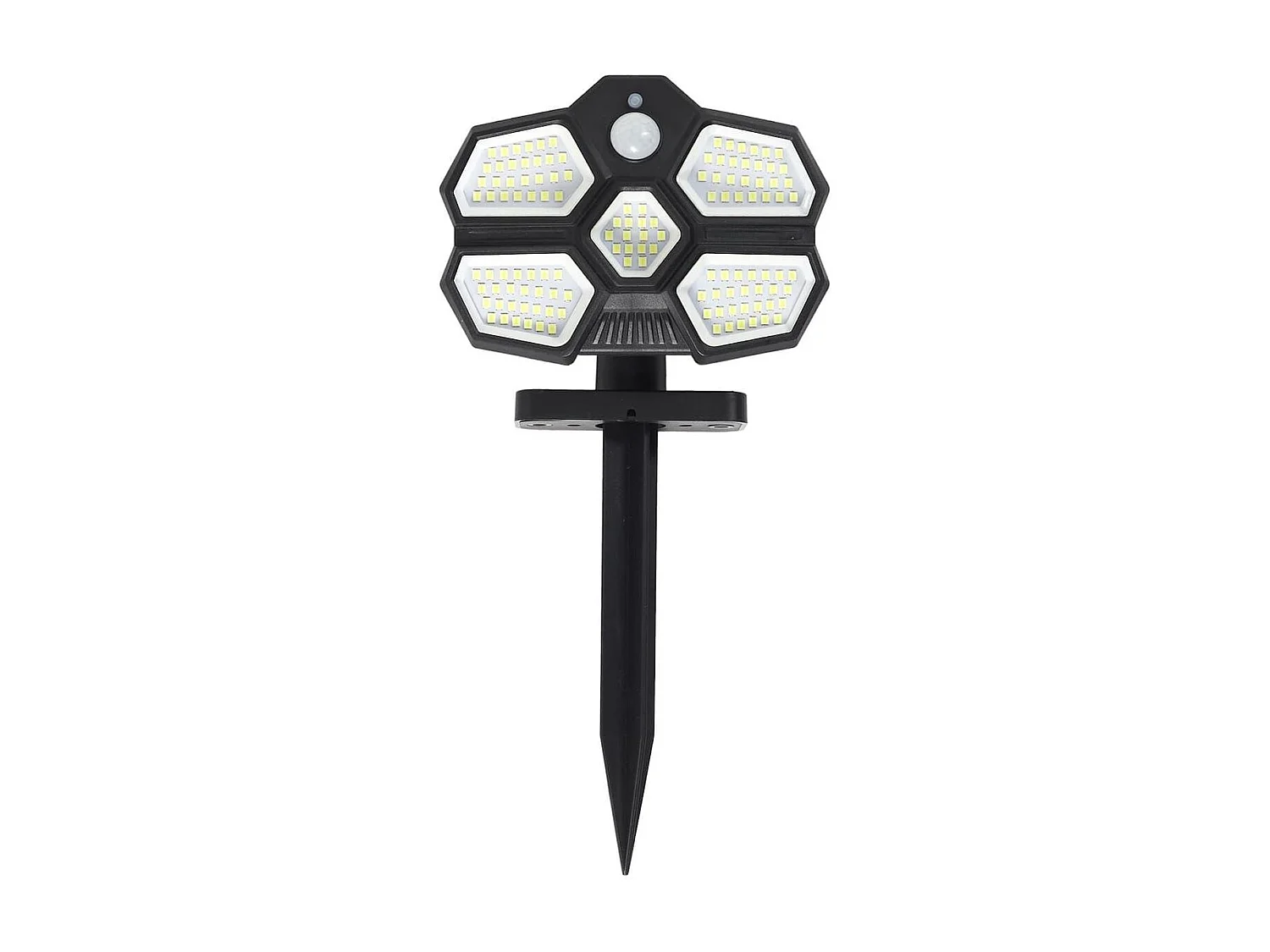 Lampe led solaire extérieur noir éclairage blanc avec détecteur mouvement et luminosité