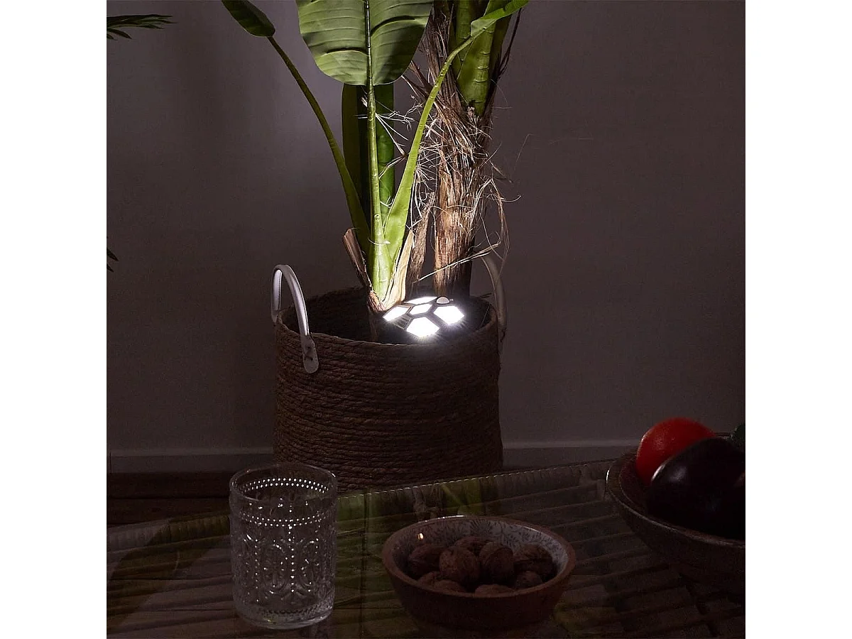 Lampe led solaire extérieur noir éclairage blanc avec détecteur mouvement et luminosité