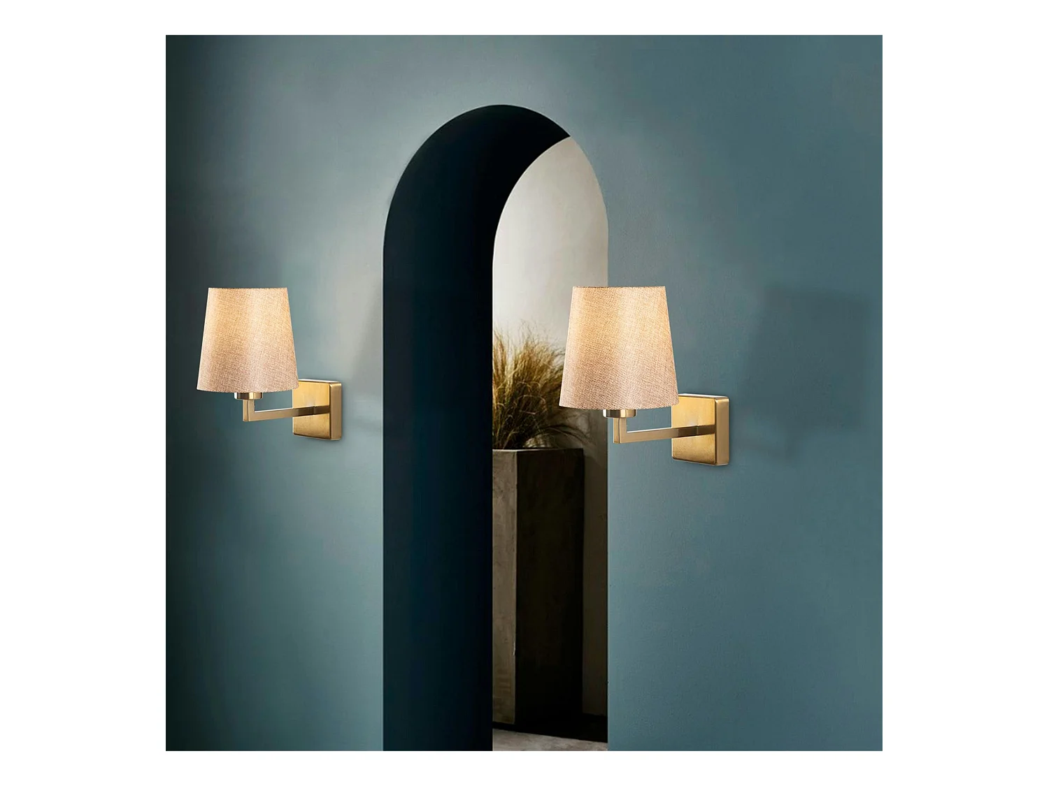 Applique murale classique, abat-jour beige ZURICH