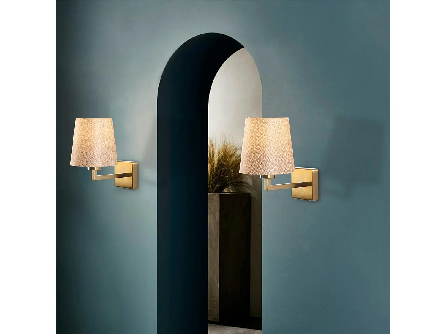 Applique murale classique, abat-jour beige ZURICH