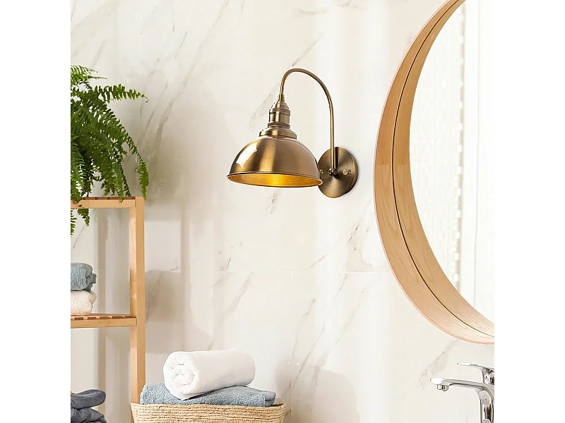 Applique murale vintage dorée, douille décorative SILE