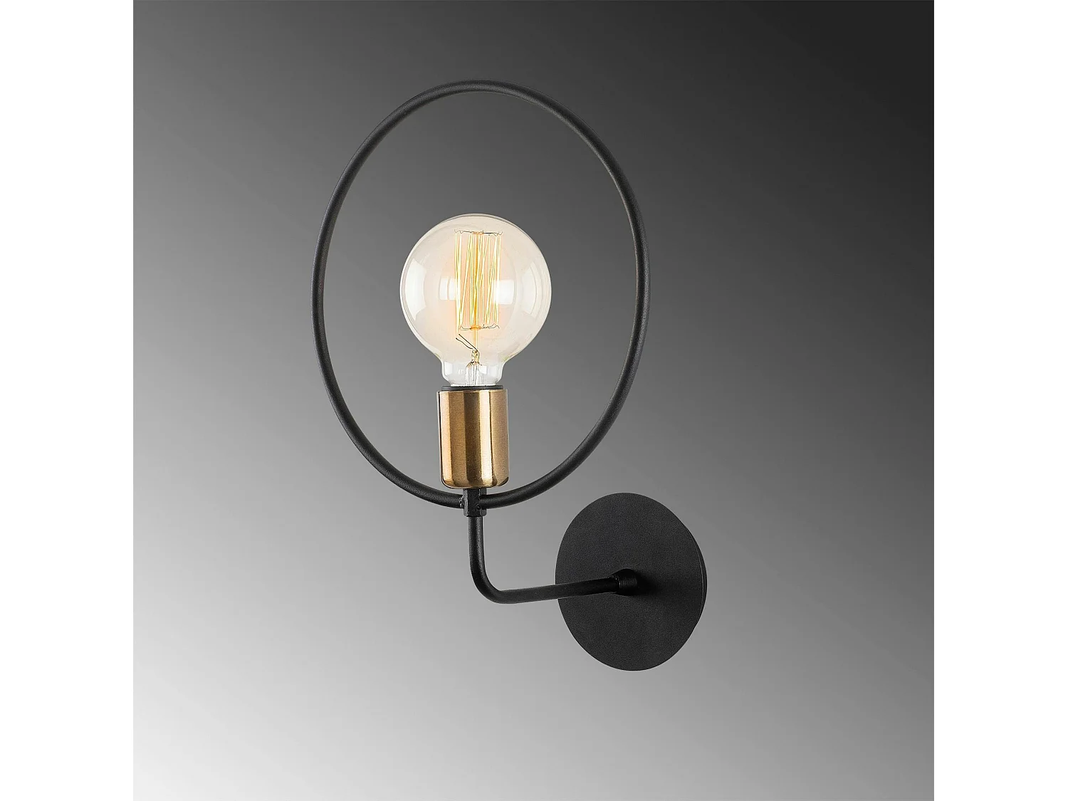 Applique murale design noire, anneau & douille dorée SFAX