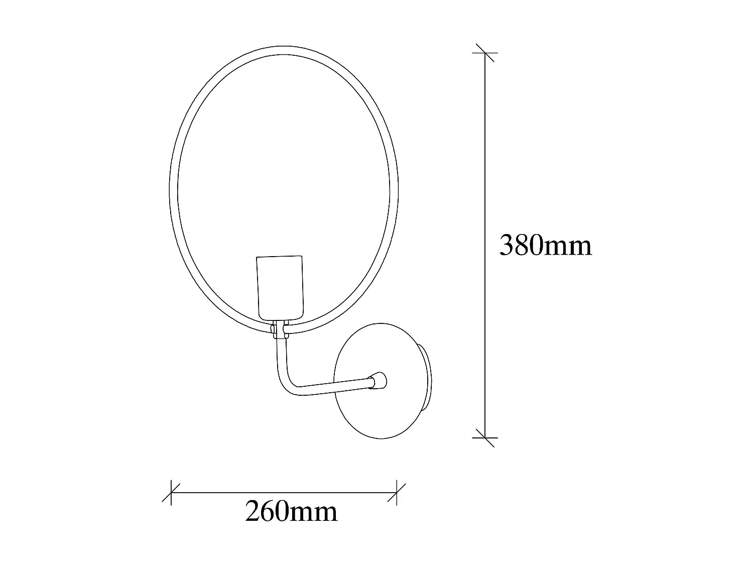 Applique murale design noire, anneau & douille dorée SFAX