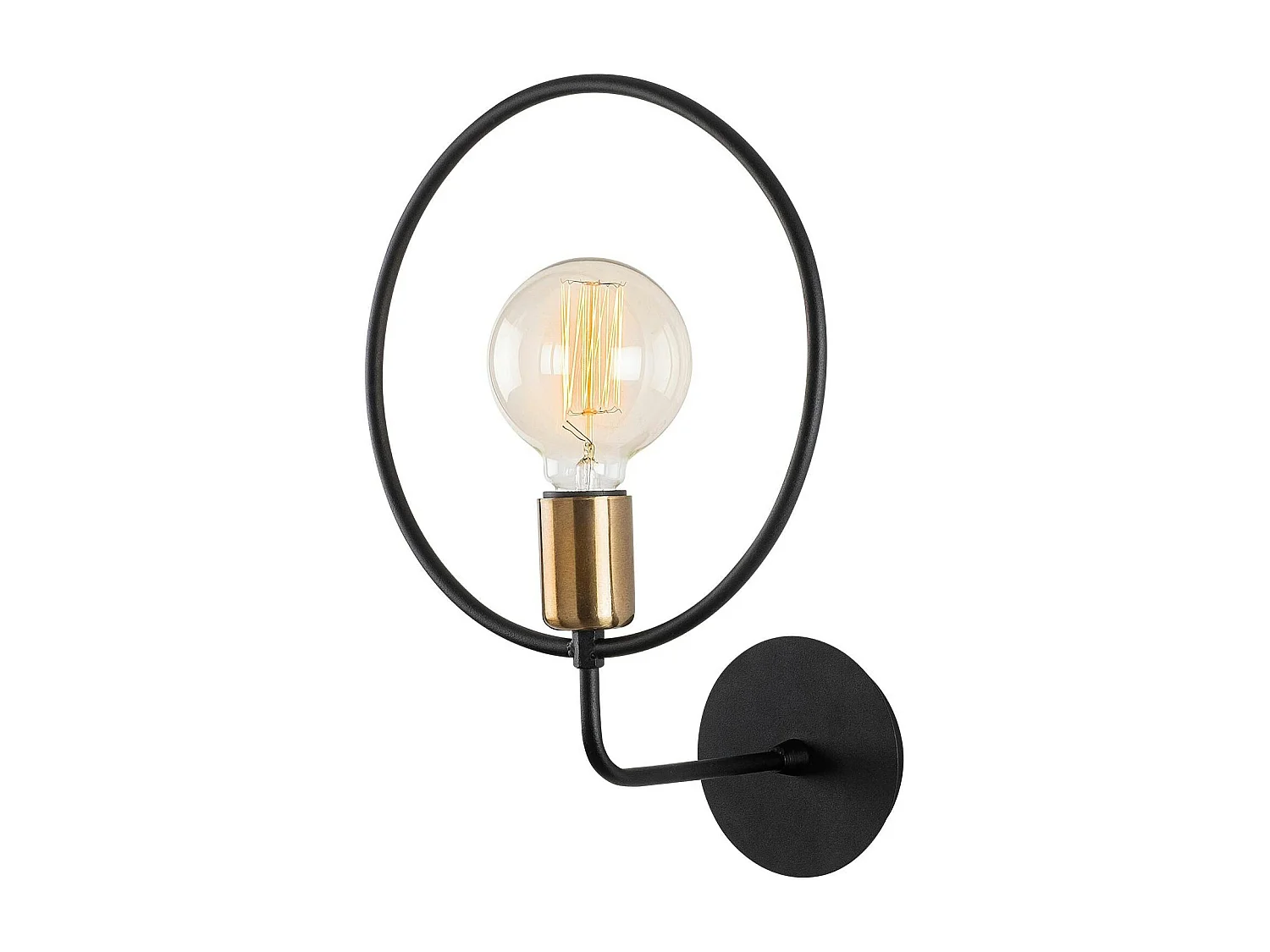 Applique murale design noire, anneau & douille dorée SFAX