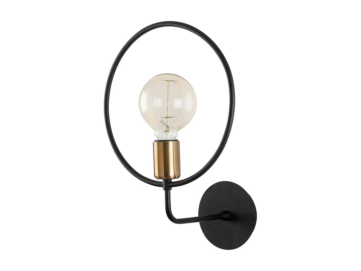 Applique murale design noire, anneau & douille dorée SFAX
