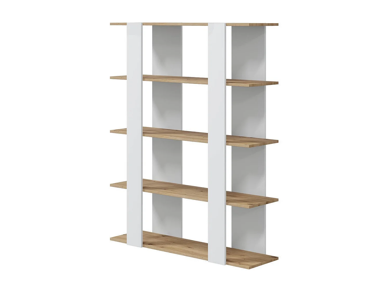 EstanterÃ­a de diseÃ±o nÃ³rdico DEIA tablero de partÃ­culas melaminizado color blanco artik y roble nodi 108x31x136 cm