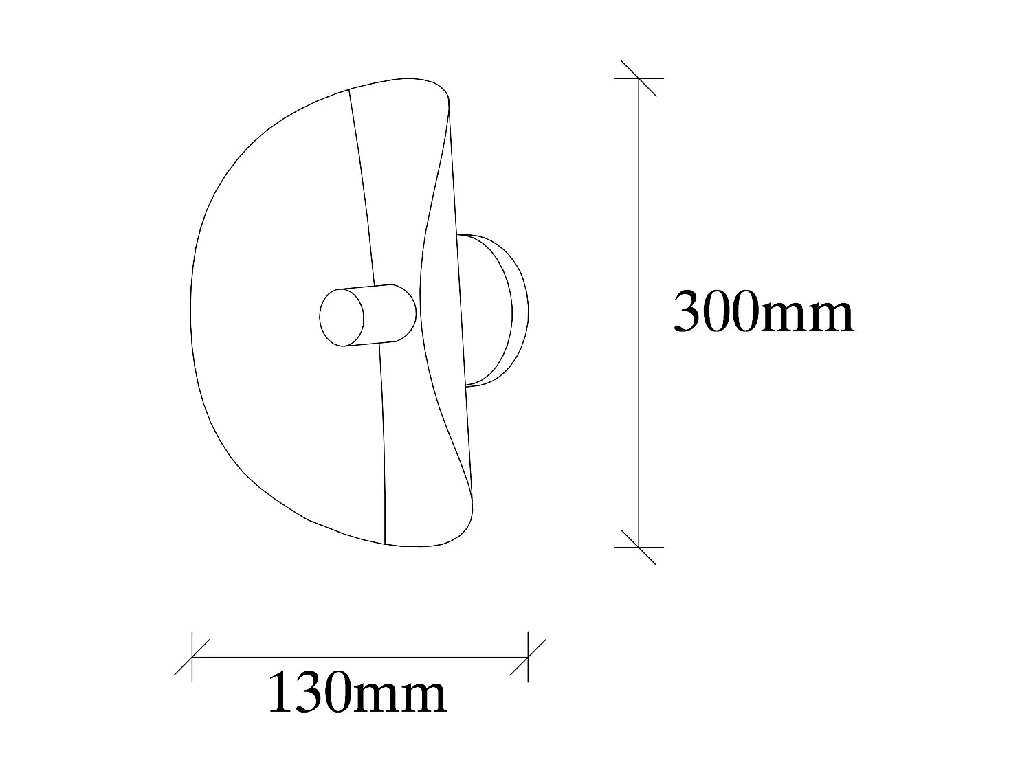 Applique murale design blanc & or, abat-jour galbé SINOP