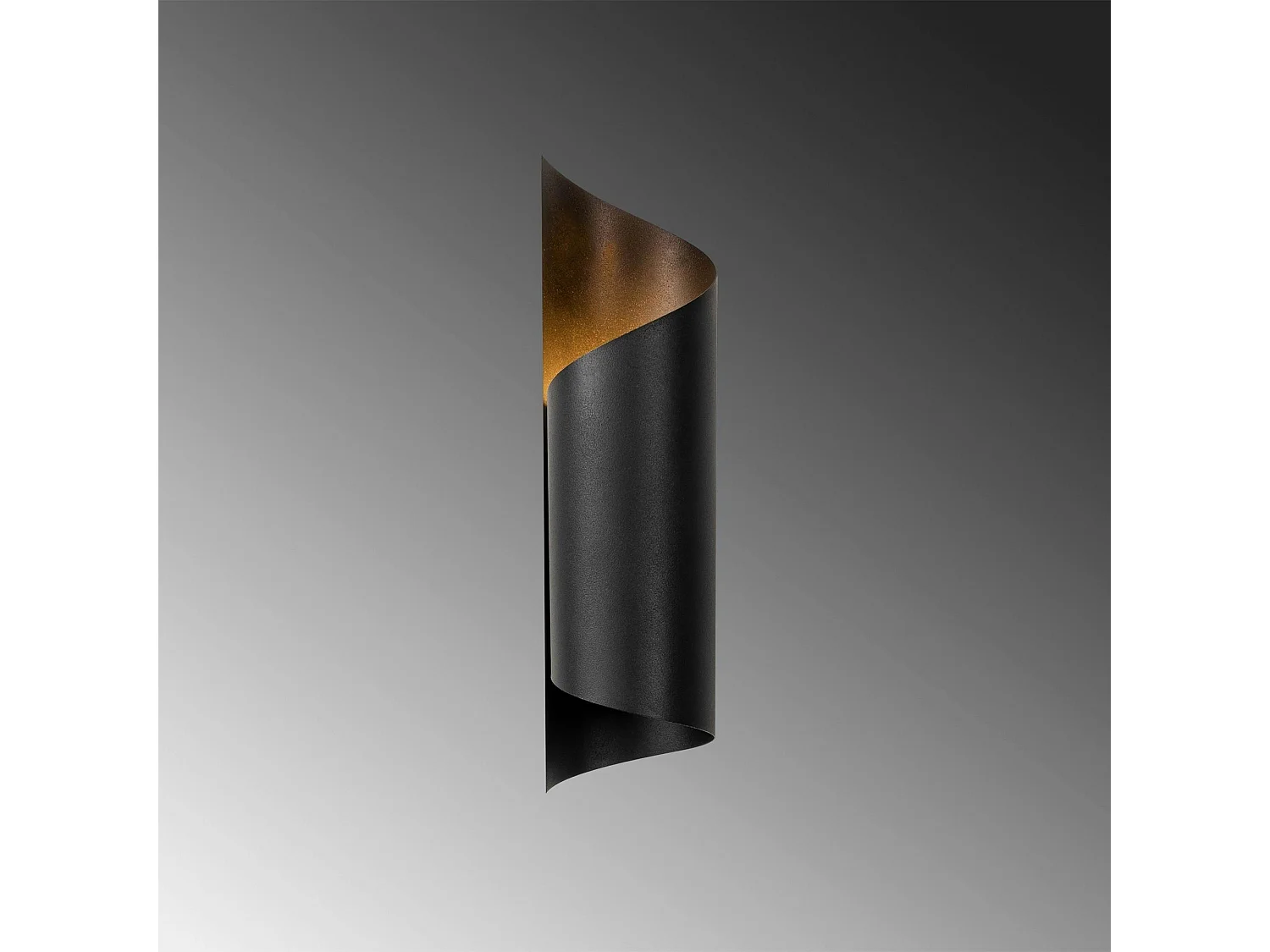 Applique murale design noir & or, abat-jour ruban SINOP