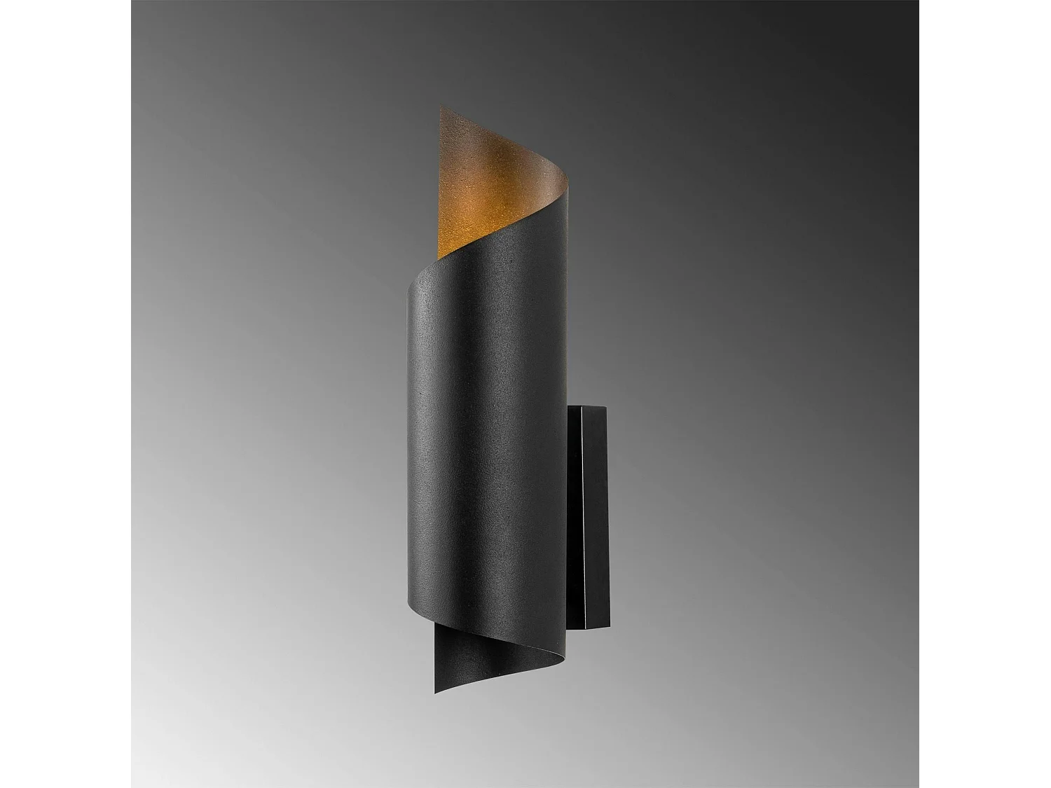 Applique murale design noir & or, abat-jour ruban SINOP