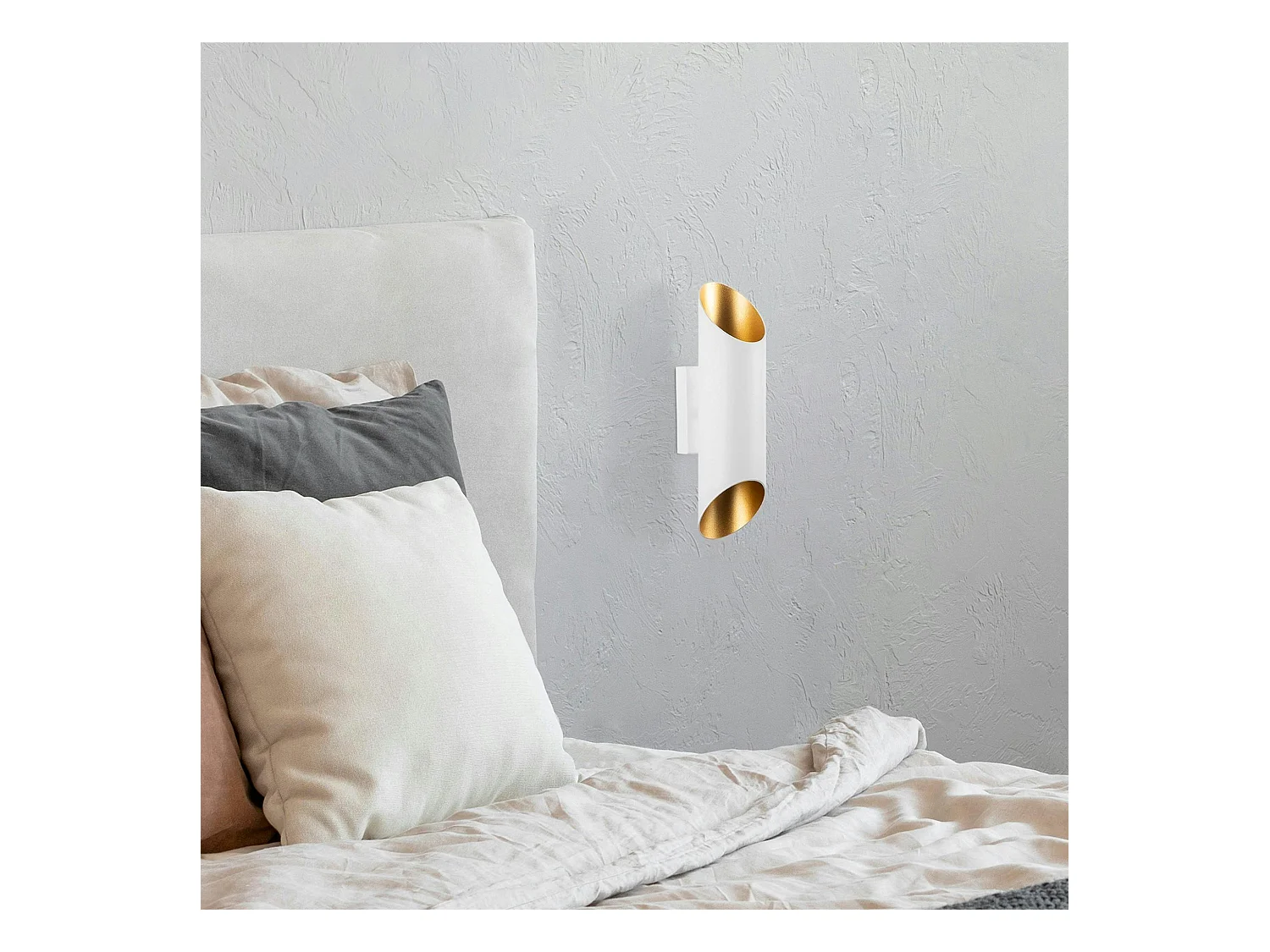 Applique murale design blanche, abat-jour cylindrique SINOP