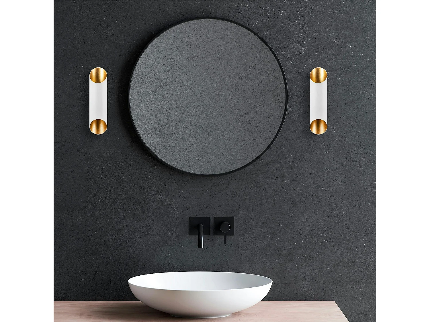 Applique murale design blanche, abat-jour cylindrique SINOP