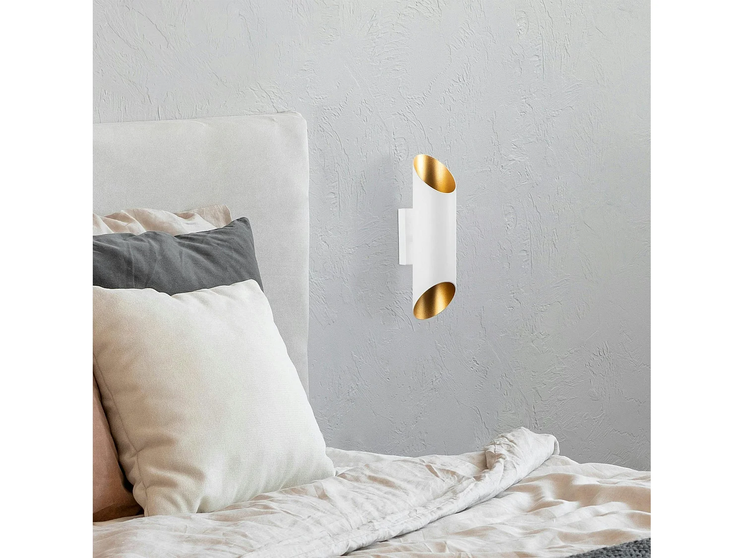 Applique murale design blanche, abat-jour cylindrique SINOP