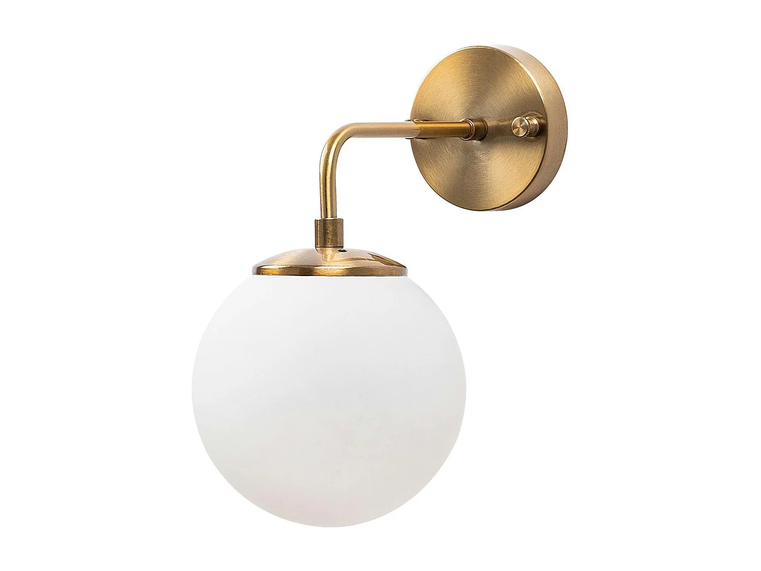 Applique murale vintage, structure dorée globe blanc SIERRE