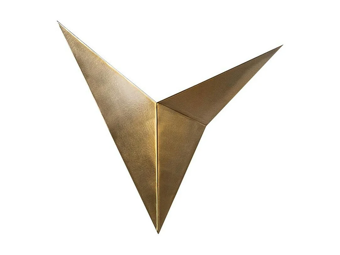 Applique murale design dorée, origami triangulaire SFAX
