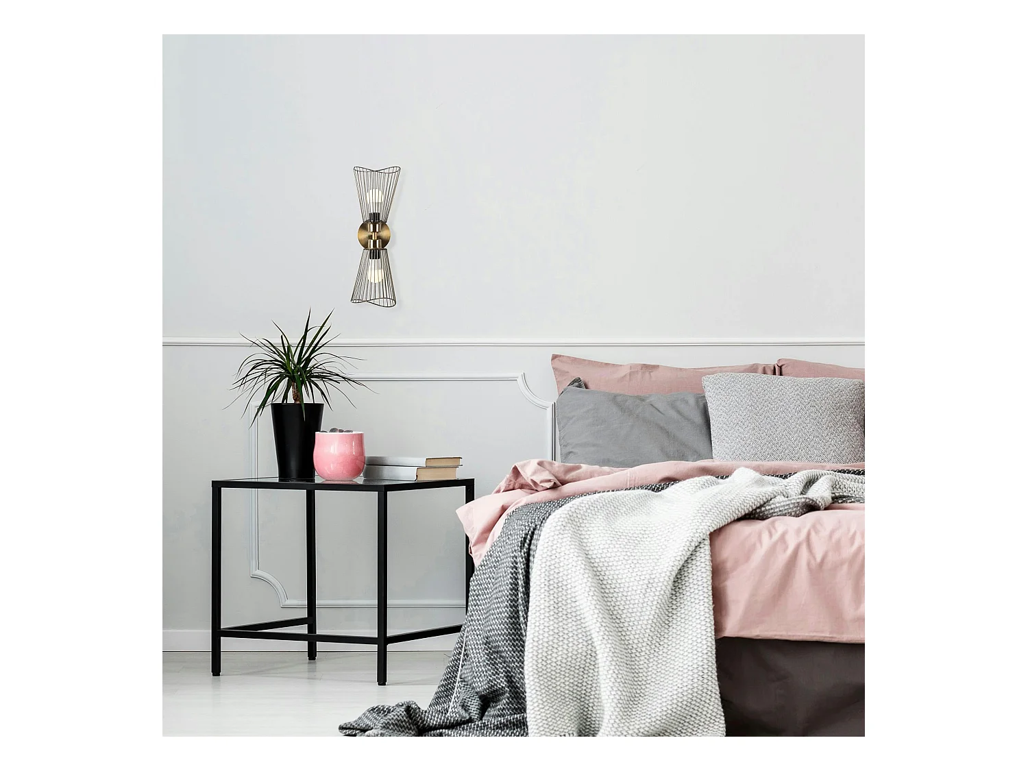 Applique murale vintage cuivrée, lanterne filaire SFAX