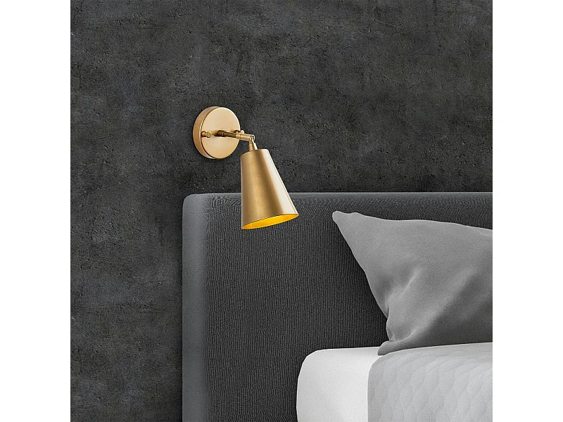 Applique murale moderne dorée, abat-jour orientable SFAX