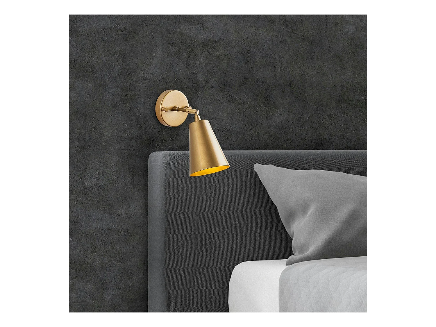 Applique murale moderne dorée, abat-jour orientable SFAX