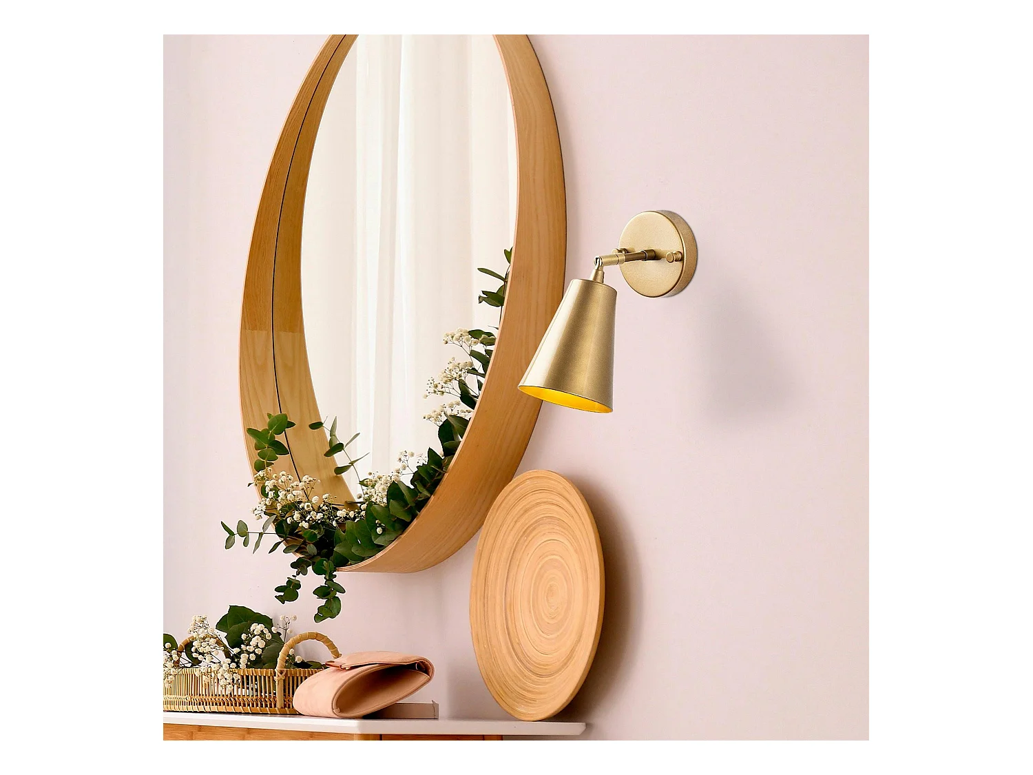 Applique murale moderne dorée, abat-jour orientable SFAX