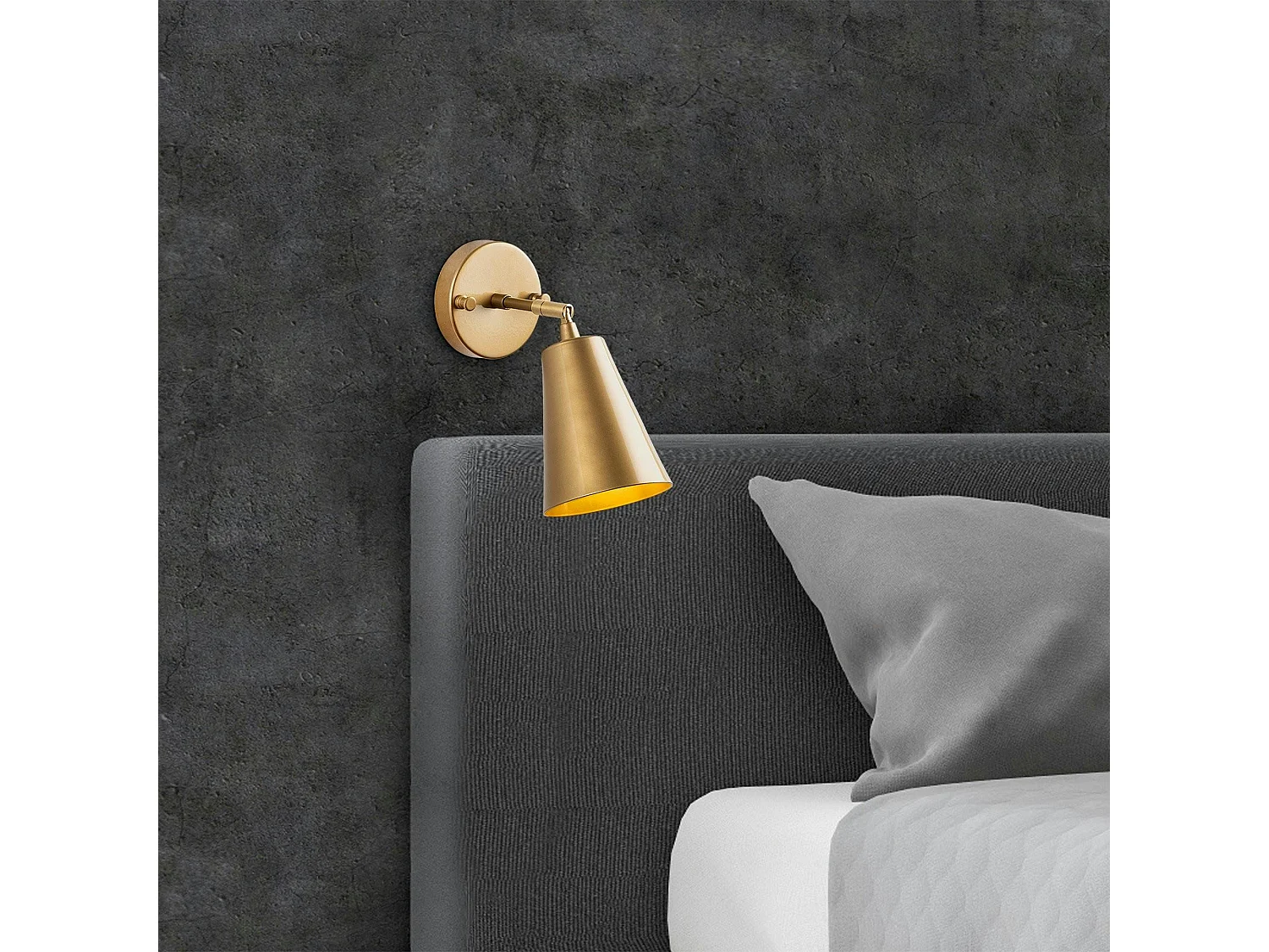 Applique murale moderne dorée, abat-jour orientable SFAX