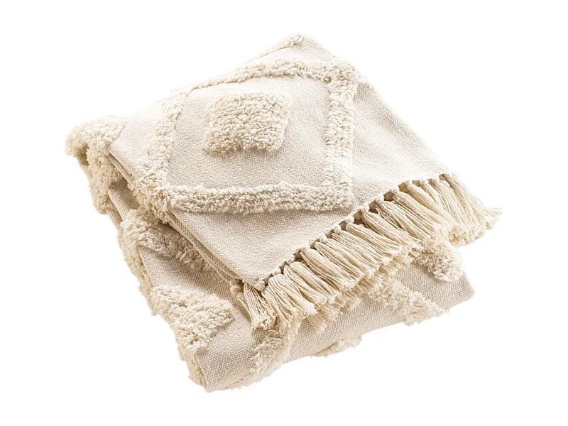 Manta tufted con borlas