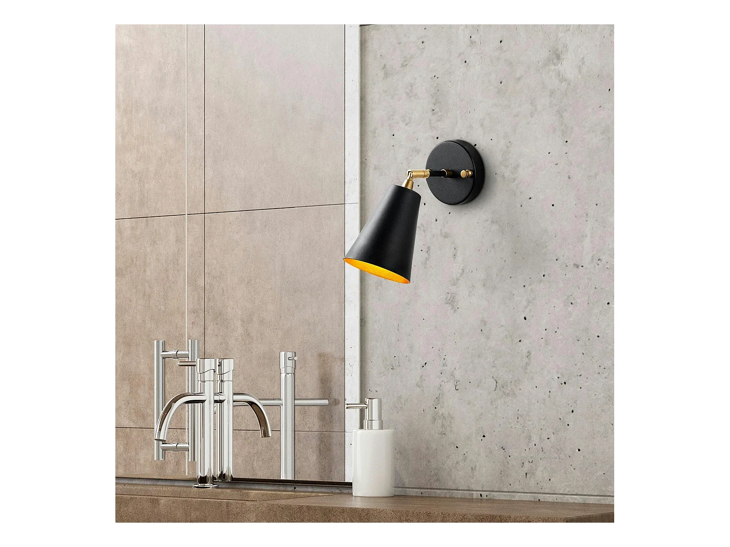 Applique murale moderne noire, abat-jour orientable SFAX