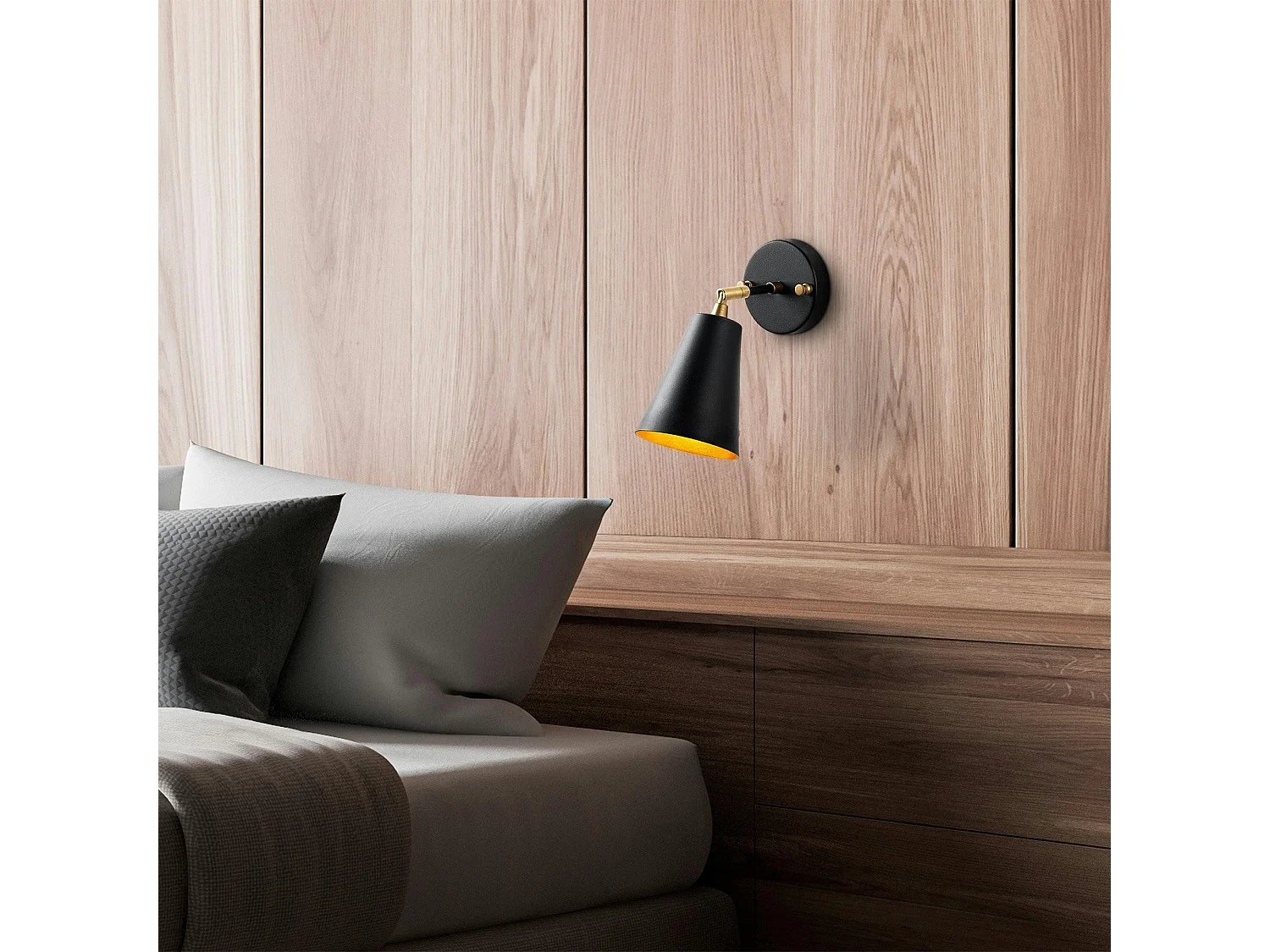 Applique murale moderne noire, abat-jour orientable SFAX