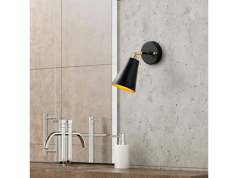 Applique murale moderne noire, abat-jour orientable SFAX