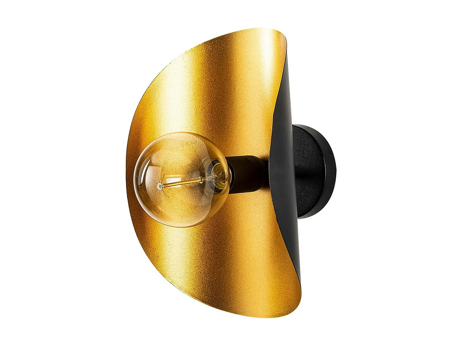 Applique murale design noir & or, abat-jour galbé SINOP