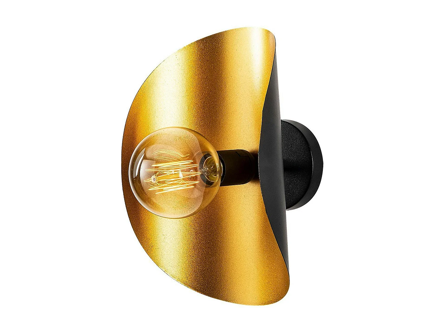 Applique murale design noir & or, abat-jour galbé SINOP