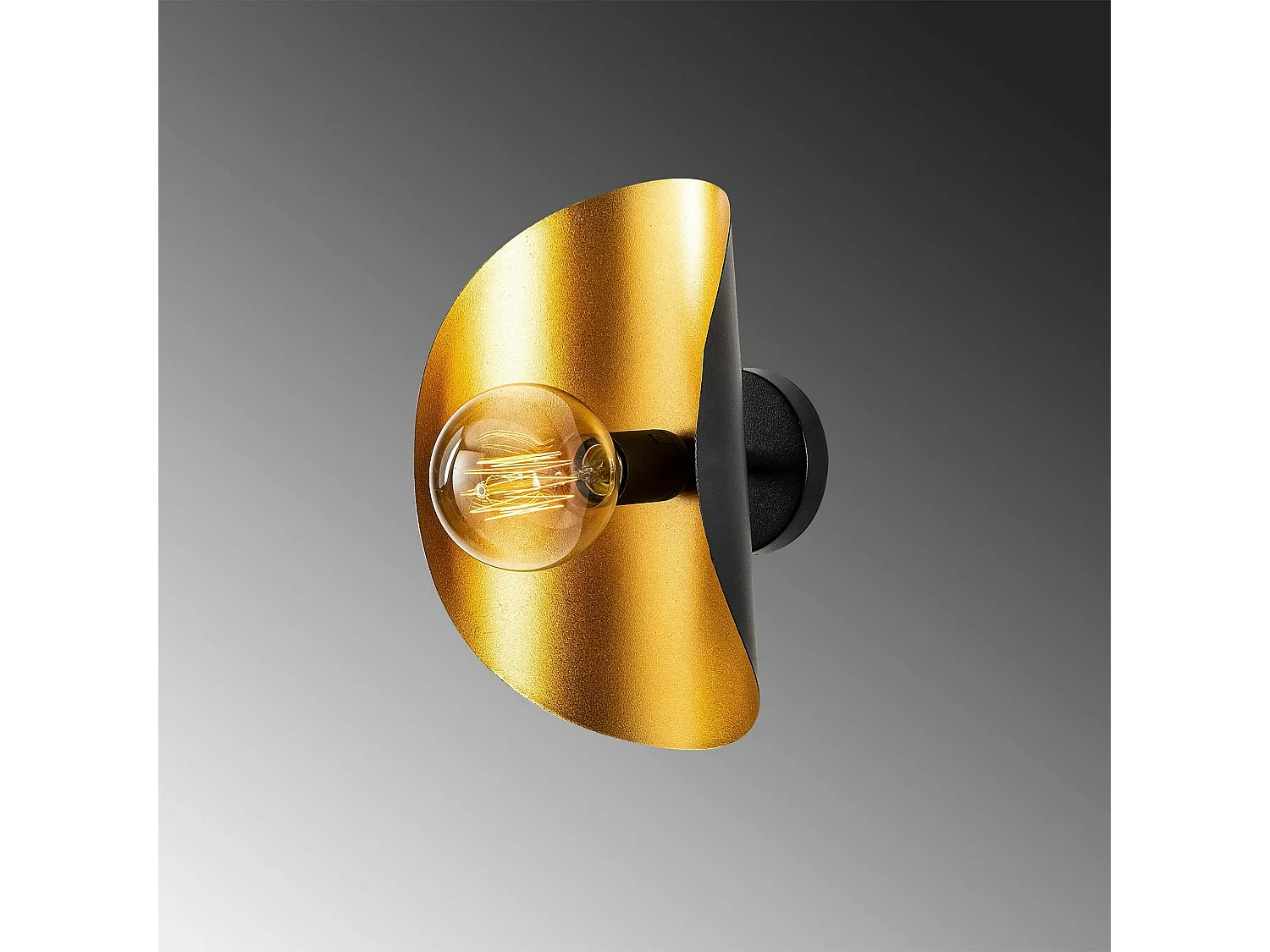 Applique murale design noir & or, abat-jour galbé SINOP