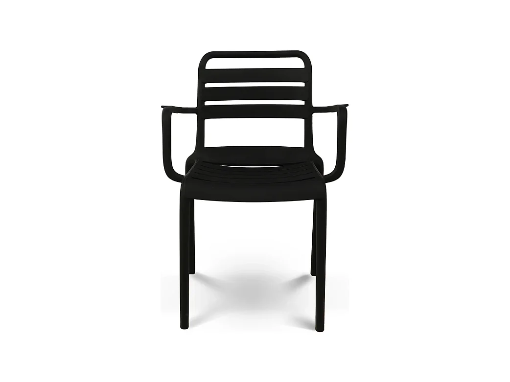 Chaise de jardin empilable PP noir Ambiance