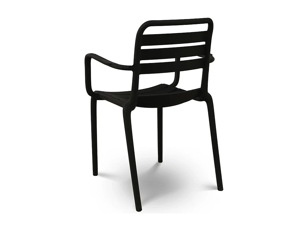 Chaise de jardin empilable PP noir Ambiance