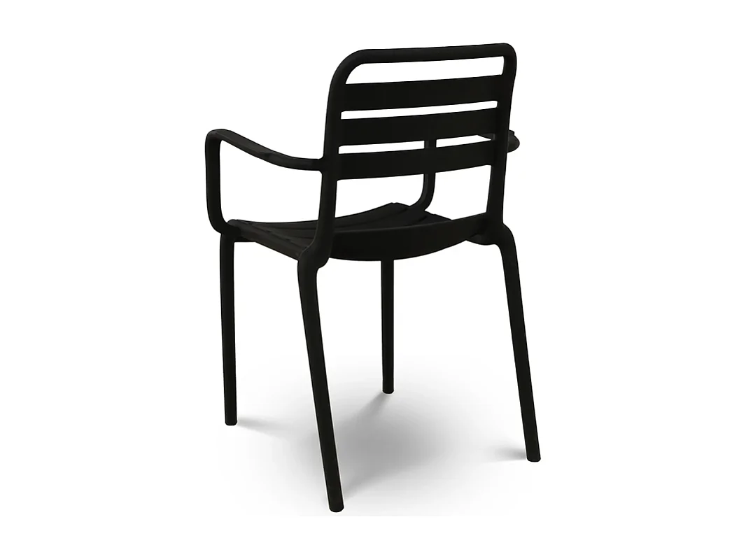 Chaise de jardin empilable PP noir Ambiance