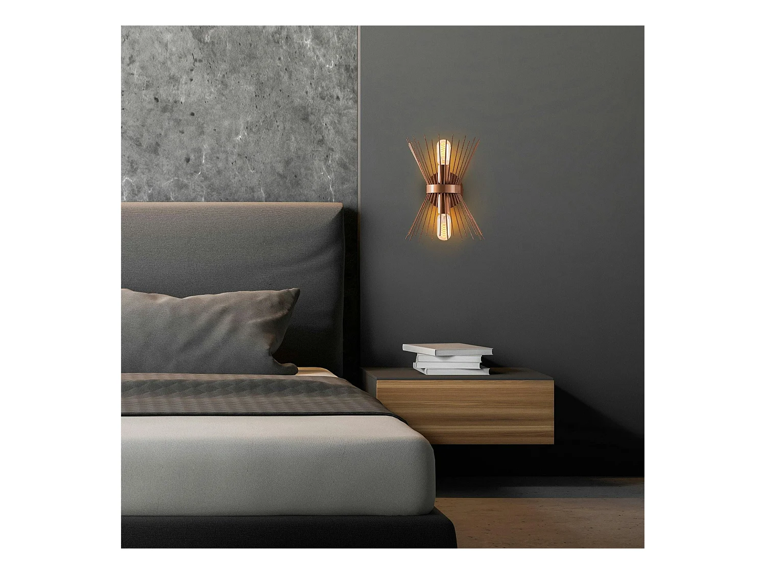 Applique murale design cuivrée, forme sablier SINOP