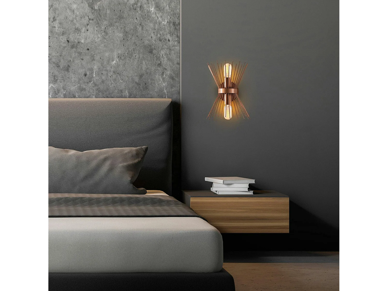 Applique murale design cuivrée, forme sablier SINOP