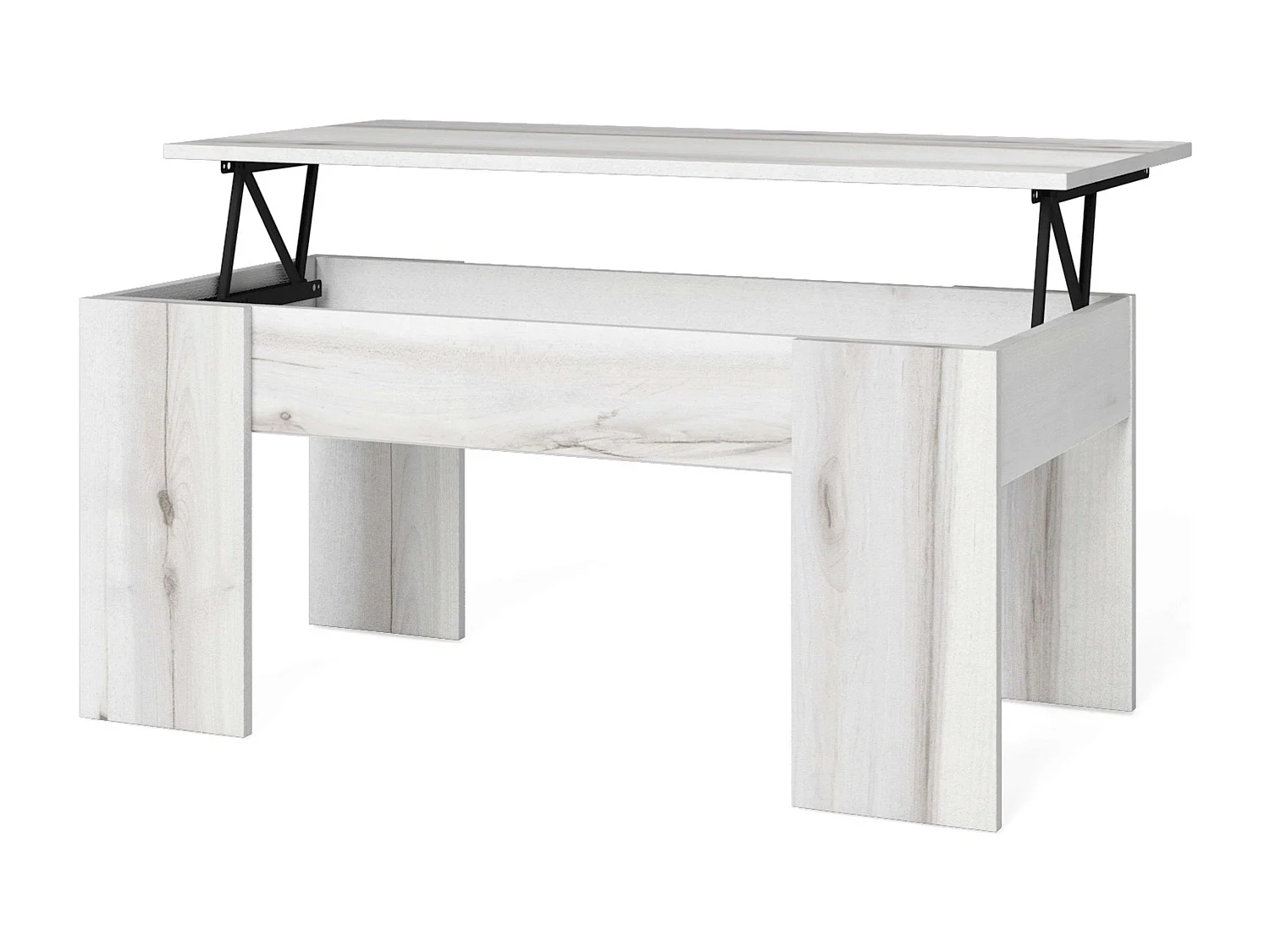 Mesa Centro Elevable Low Estilo Contemporáneo Blanco Albo 100x50 cm