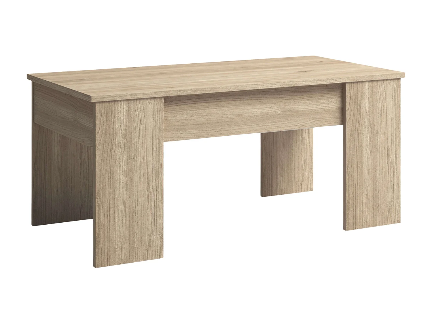 Mesa de Centro Elevable Basic en Roble Natural Melamina 100x50 cm