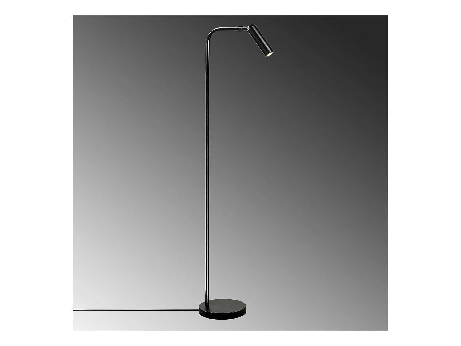 Lampadaire design noir minimaliste à tête orientable SILE