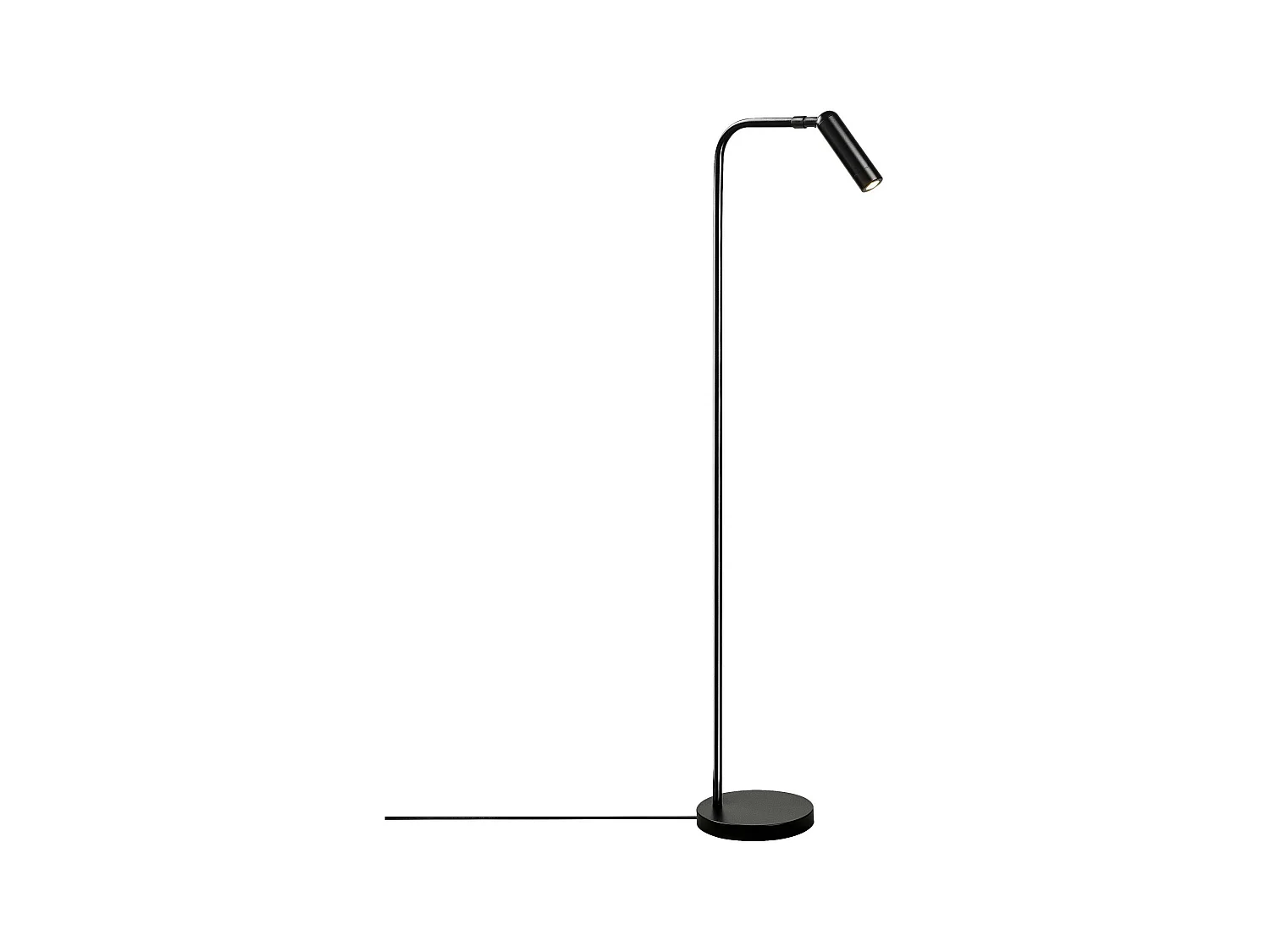 Lampadaire design noir minimaliste à tête orientable SILE
