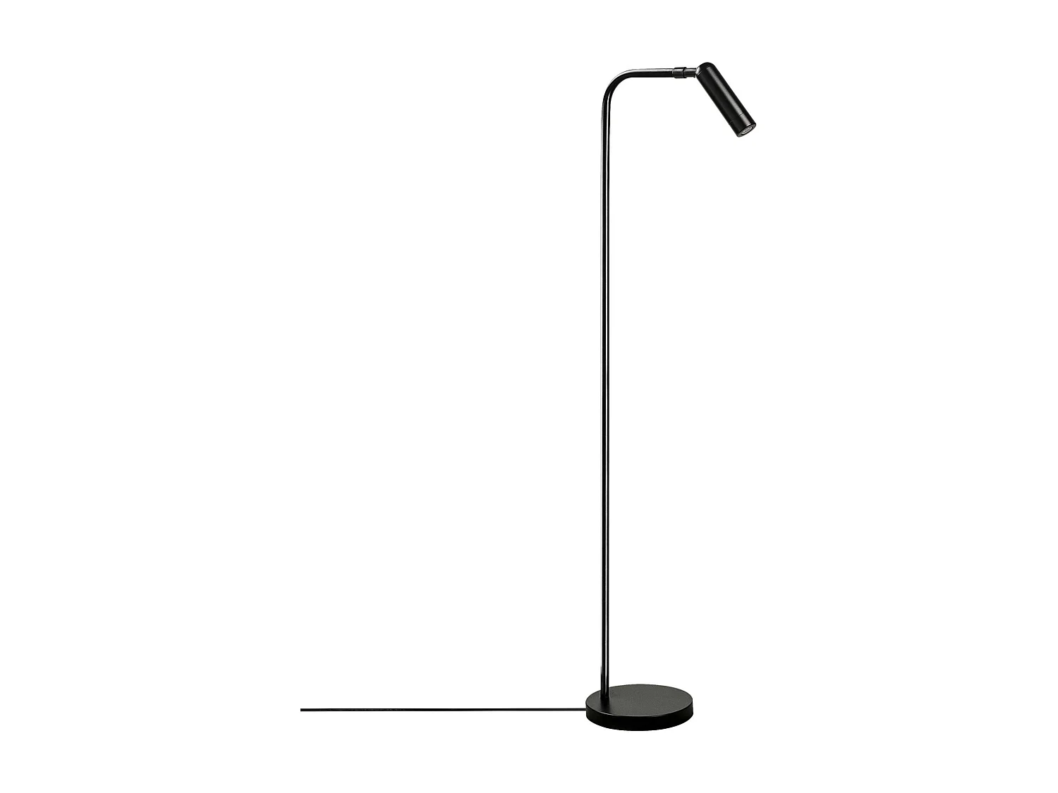 Lampadaire design noir minimaliste à tête orientable SILE