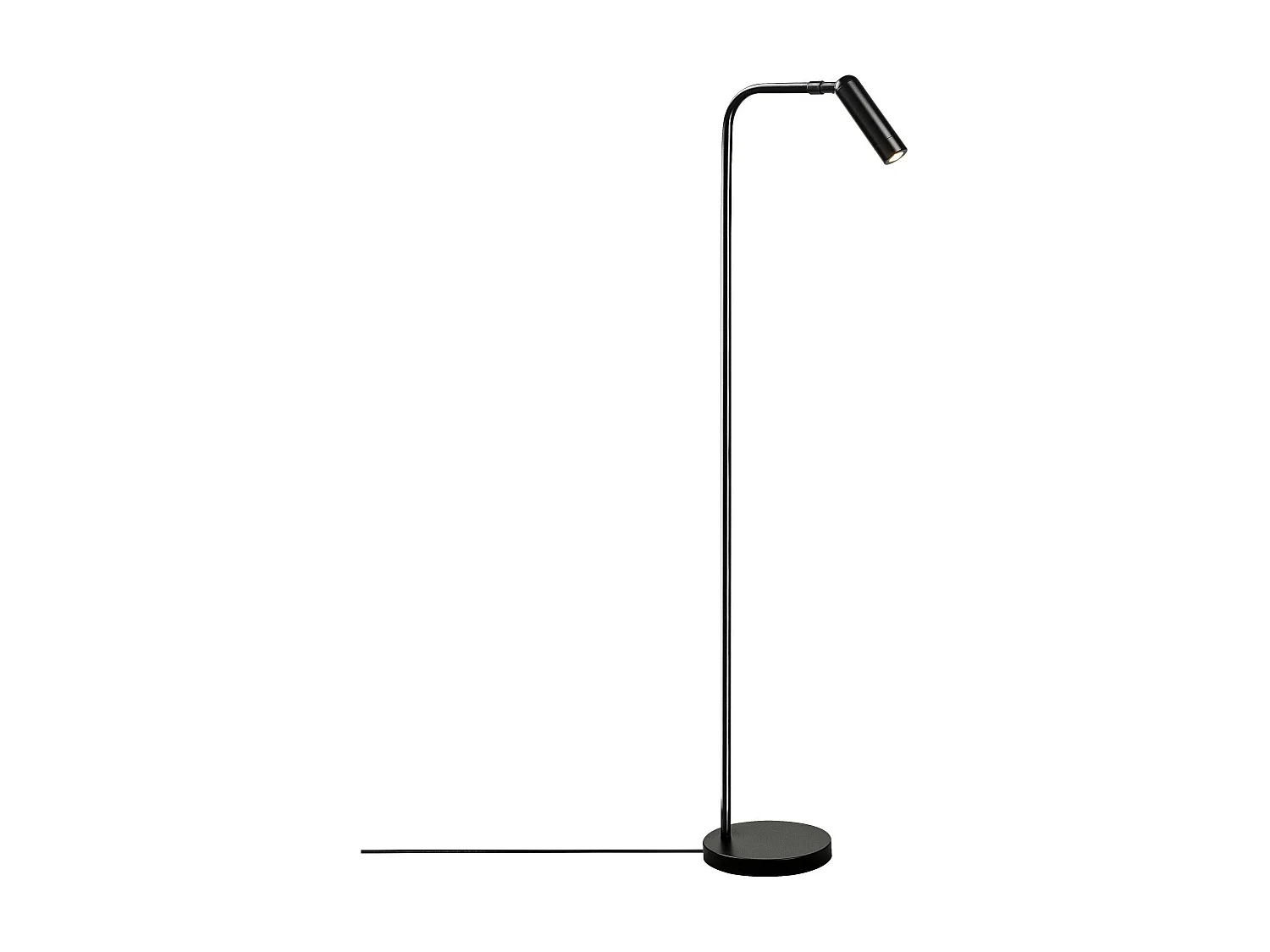Lampadaire design noir minimaliste à tête orientable SILE