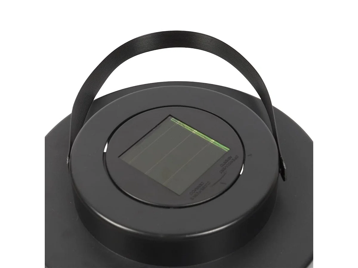 Lanterne solaire led effet bougie, en polypropylène noir avec anse (H25 cm)