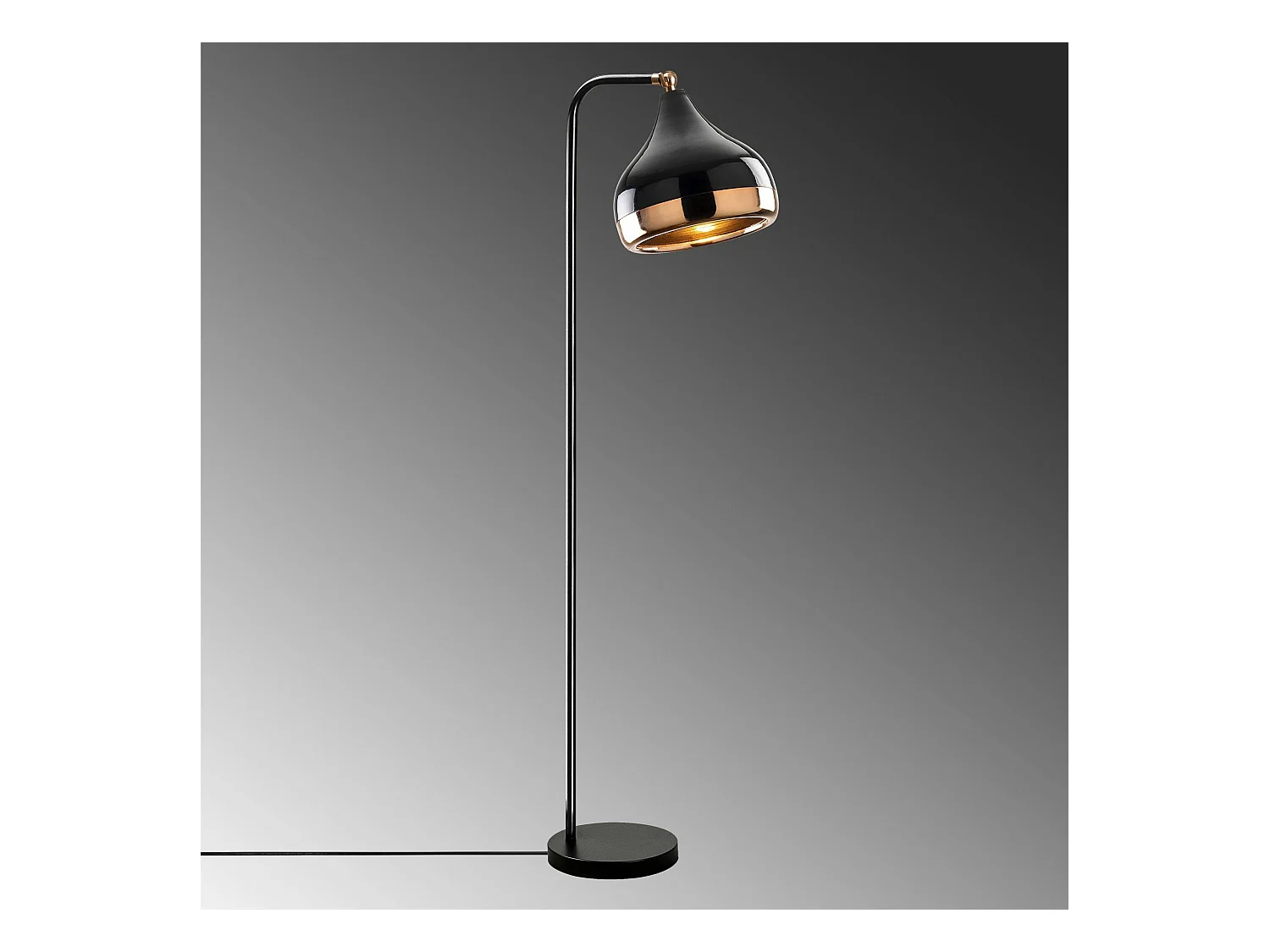 Lampadaire design noir et doré à tête orientable SILE