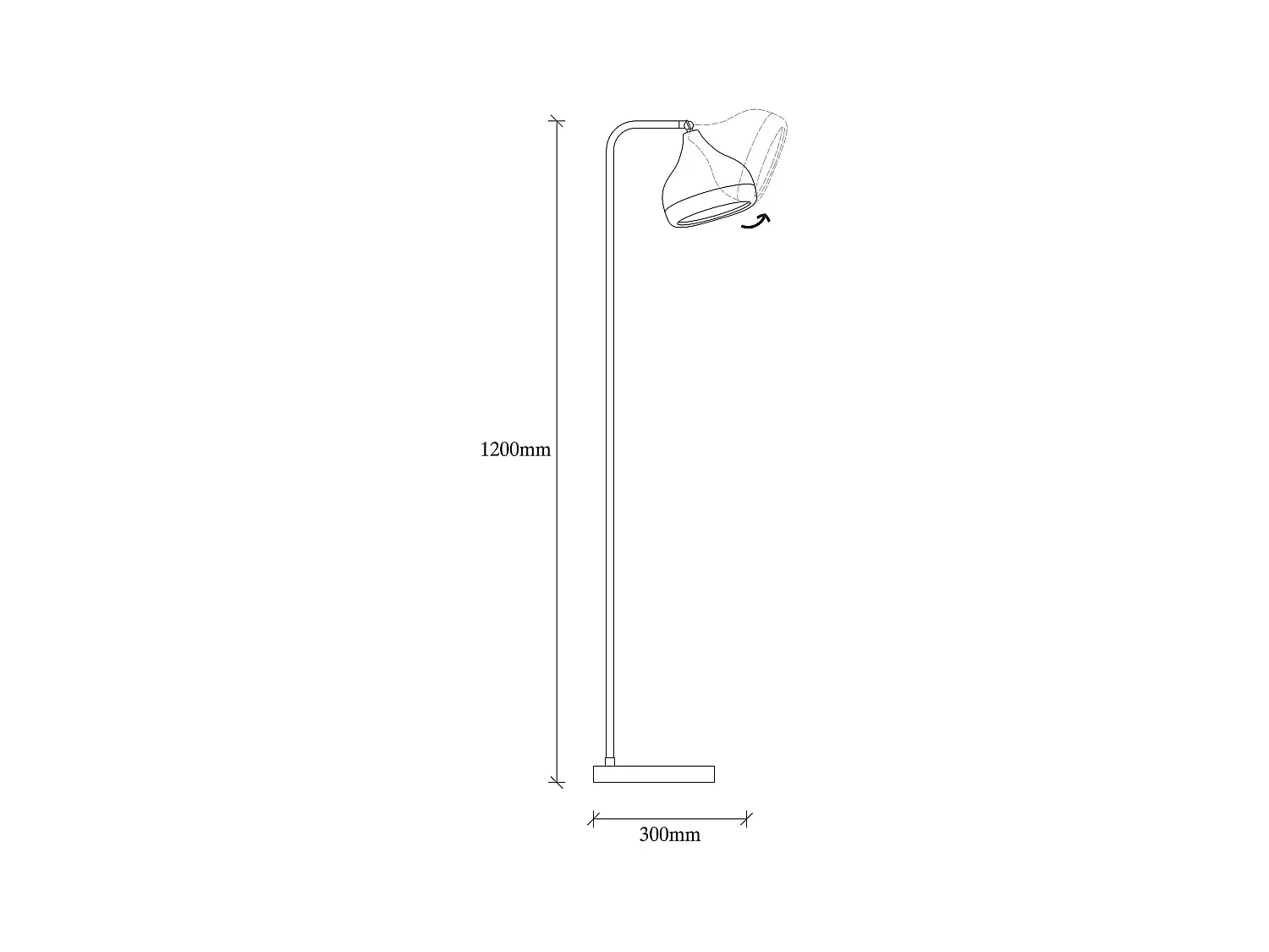 Lampadaire design noir et doré à tête orientable SILE