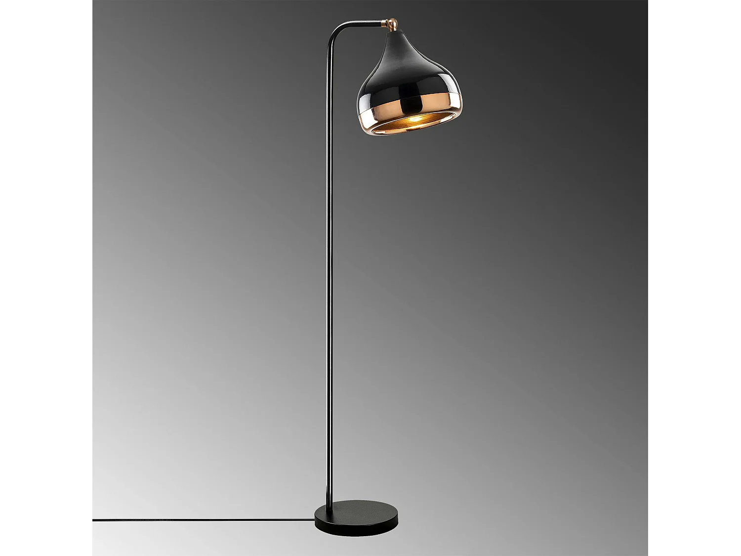 Lampadaire design noir et doré à tête orientable SILE