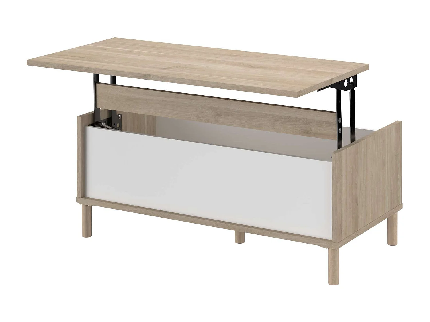 Mesa de centro Azzaro salón tablero elevable melamina roble japonés 110x44x50 cm