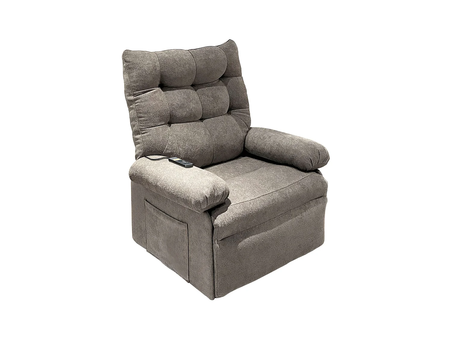 Sillón Elevador Estilo Contemporáneo Gris Tela con Función Elevadora